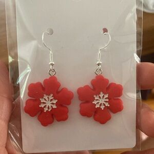 Poinsettia earrings.